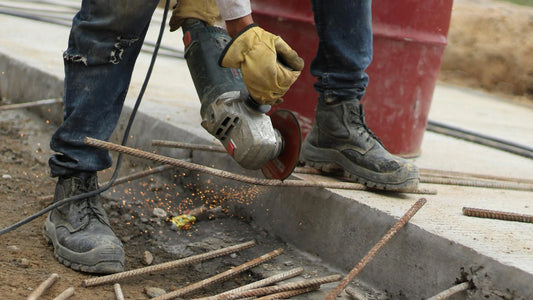 A man using an angle grinder