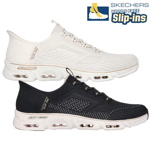 Skechers Womens Hands Free Slip-ins Trainers Natural Black 104610