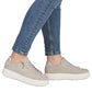 Rieker Womens White Leather Side Zip Trainers M7701-80