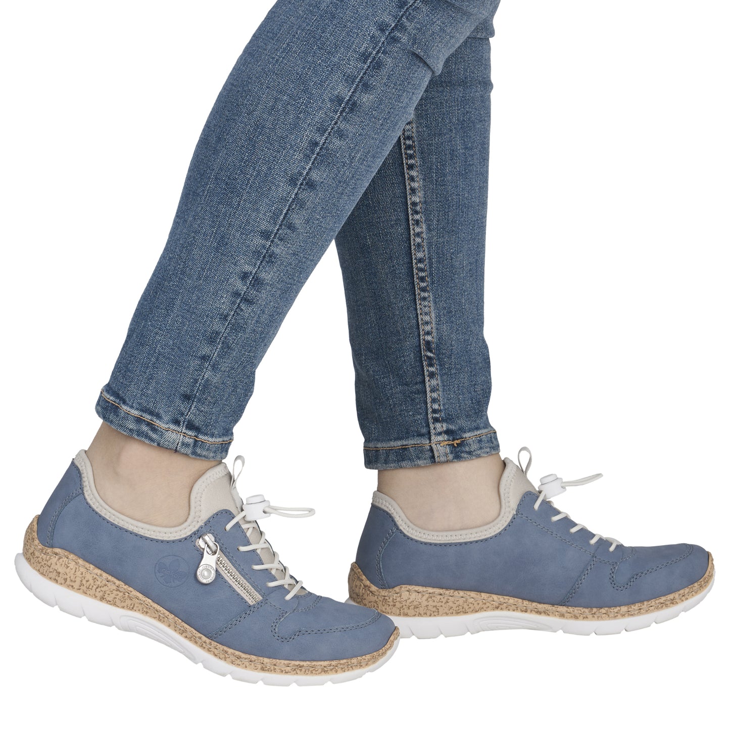 Womens Rieker Green Blue Elasticated Shoes N42G0