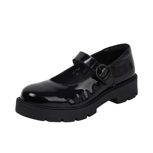 Girls Black Kickers Kori Mary Jane Dolly Patent Leather YF Shoes 117796