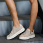 Rieker Womens White Leather Side Zip Trainers M7701-80