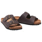 Wrangler Mens Ranch Dark Brown Two Strap Adjustable Slip On Sandals WL21140A