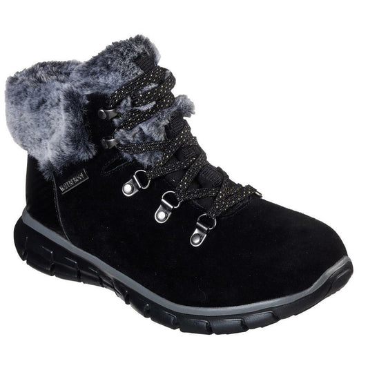 Skechers Ladies Synergy Cold Catcher Black Waterproof Boots 44777/BLK