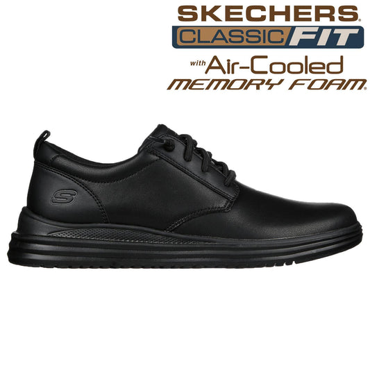 Skechers Mens Proven Mursett Black Leather Easy On Memory Foam Shoes
