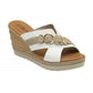 Lotus ULP371 Toscana White Wedge Mule Sandals