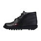 Boys Girls Kids Kickers Kick Hi Black Leather Lace School Shoes Boots KF0000409