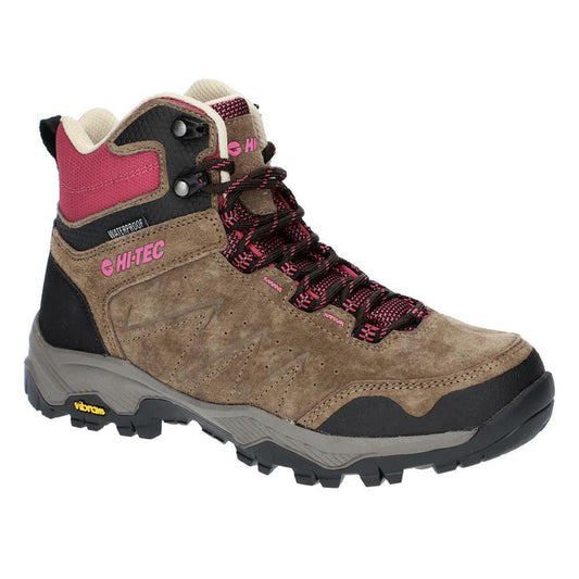 Hi-Tec Ladies Endeavour Waterproof Brown/Fuschia Pink Walking Boots