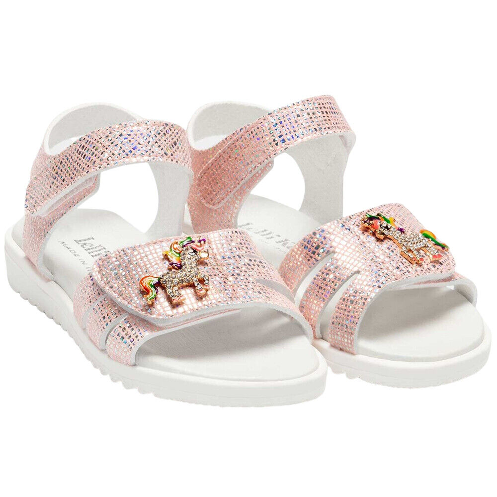 Lelli Kelly LK1506 (AC57) Unicorno 2 Rosa/Argento Glitter Adjustable Sandals