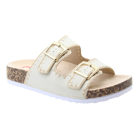 Heavenly Feet Womens Sandy Vegan Friendly Beige Sandals