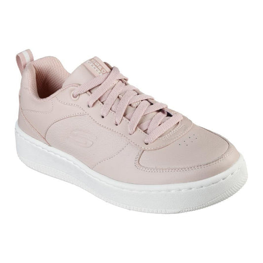 Skechers Womens Sport Court 92 Illustrious Rose Leather Lace Up Trainer Shoes