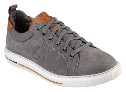 Skechers Mens Pertola Rushton Grey Leather Lace Up Shoes 210450/GRY