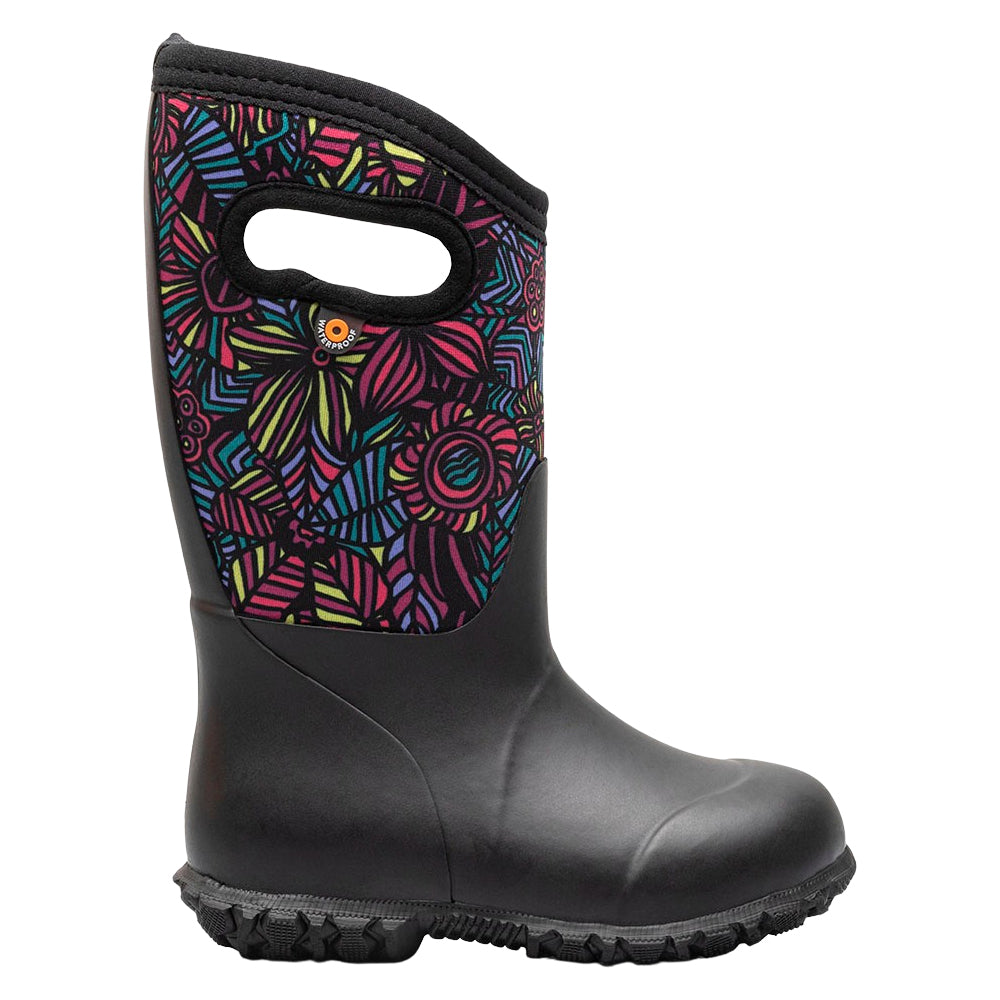 BOGS Girls York Wild Garden Black Multi Insulated Warm Wellies Boots