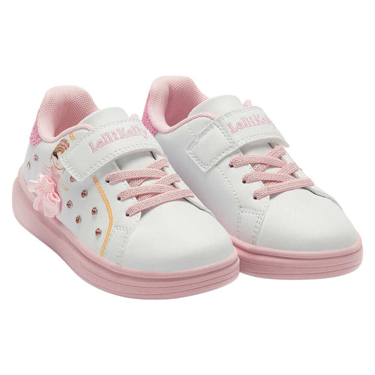 Lelli Kelly LK4826 (AA52) Mille Stelle Bianco/Rosa Interchangeable Tutu Trainer