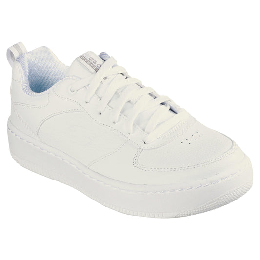 Skechers Mens Sport Court 92 white Leather Classic Lace Up Trainer Shoes