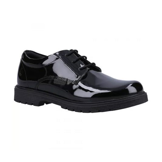 Hush Puppies Girls Polly Black Patent Leather Lace Up Shoes