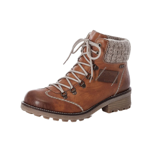 Rieker Women's Z0444-24 Wool Lined Brown Ankle Boots