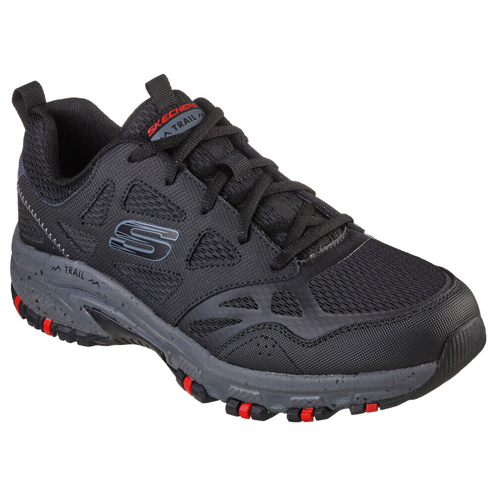 Skechers Trail Mens Hillcrest Black Memory Foam Trainers Shoes 237265