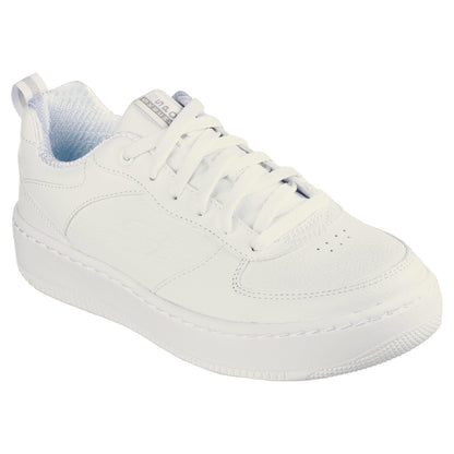 Skechers Womens Sport Court 92 Illustrious White Leather Classic Lace Up Trainer Shoes