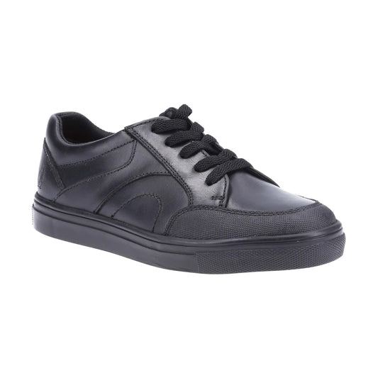 Hush Puppies Boys Shawn Junior Black Leather Lace Up School Shoes 32576