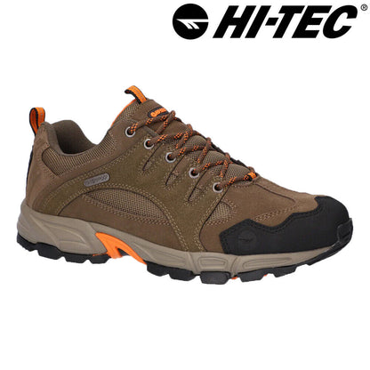 Hi-Tec Mens Auckland Lite Waterproof Brown/Orange/Black Walking Shoes