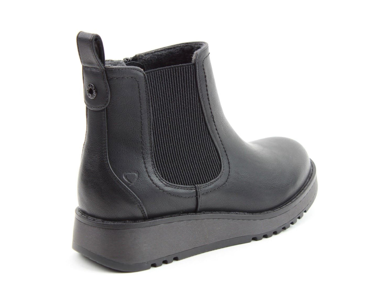 Heavenly Feet New Rolo Black Low Wedge Vegan Ankle Boots