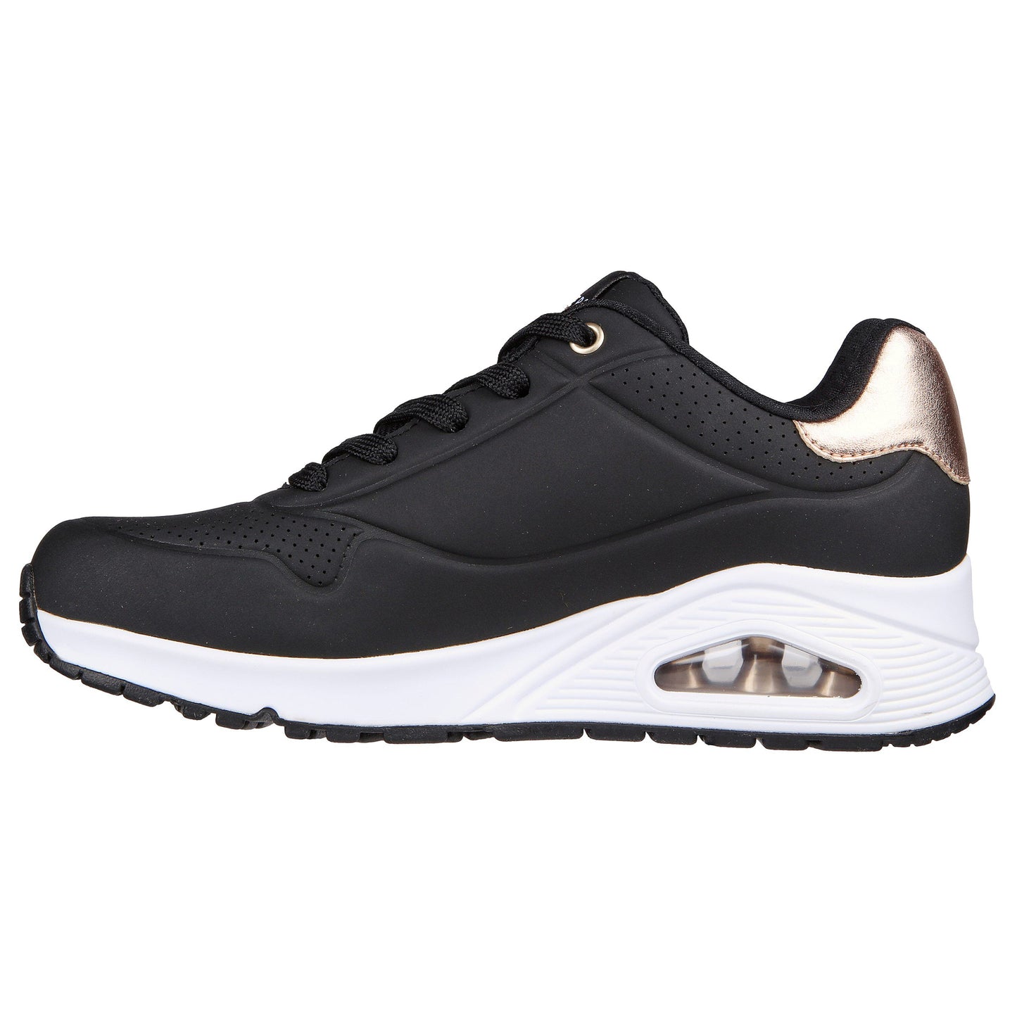 Skechers Womens Uno Golden Air Black Lace Up Trainers