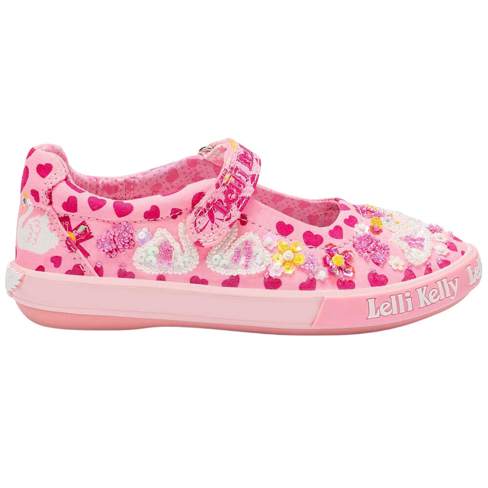 Lelli Kelly LK1052 (BC02) Pink Fantasy Swan Dolly Shoes