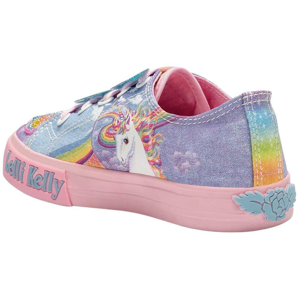 Lelli Kelly LK9091 (BX02) Unicorn Low Multi Coloured Fantasy Lace Up Shoe