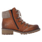 Rieker Women's Z0444-24 Wool Lined Brown Ankle Boots