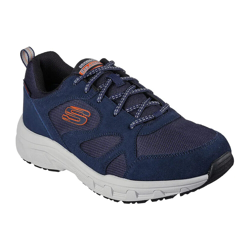 Skechers Mens Oak Canyon Sunfair Navy Orange Waterproof Walking Shoes