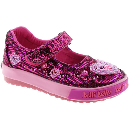 Lelli Kelly LK3010 (GW01) Purple Glitter Ava Baby Dolly Shoes