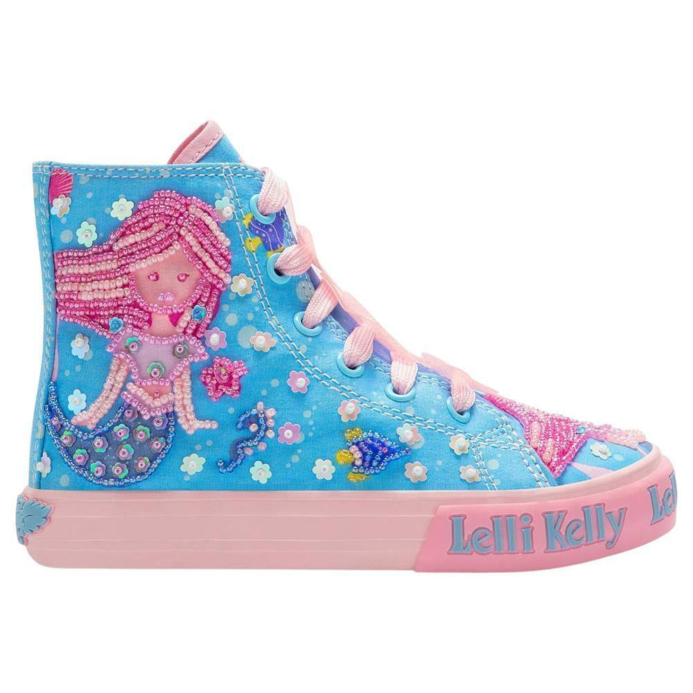 Lelli Kelly LK2042 (BC02) Rosa Blue Mermaid Canvas Baseball Boots