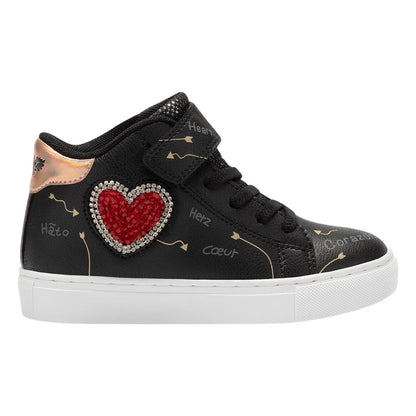 Lelli Kelly LK2255 (AB01) Love Mid Nero Heart Ankle Hi-Tops Boots