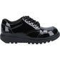 Hush Puppies Girls Kiera Junior Black Patent Leather Lace Up School Shoes 30823