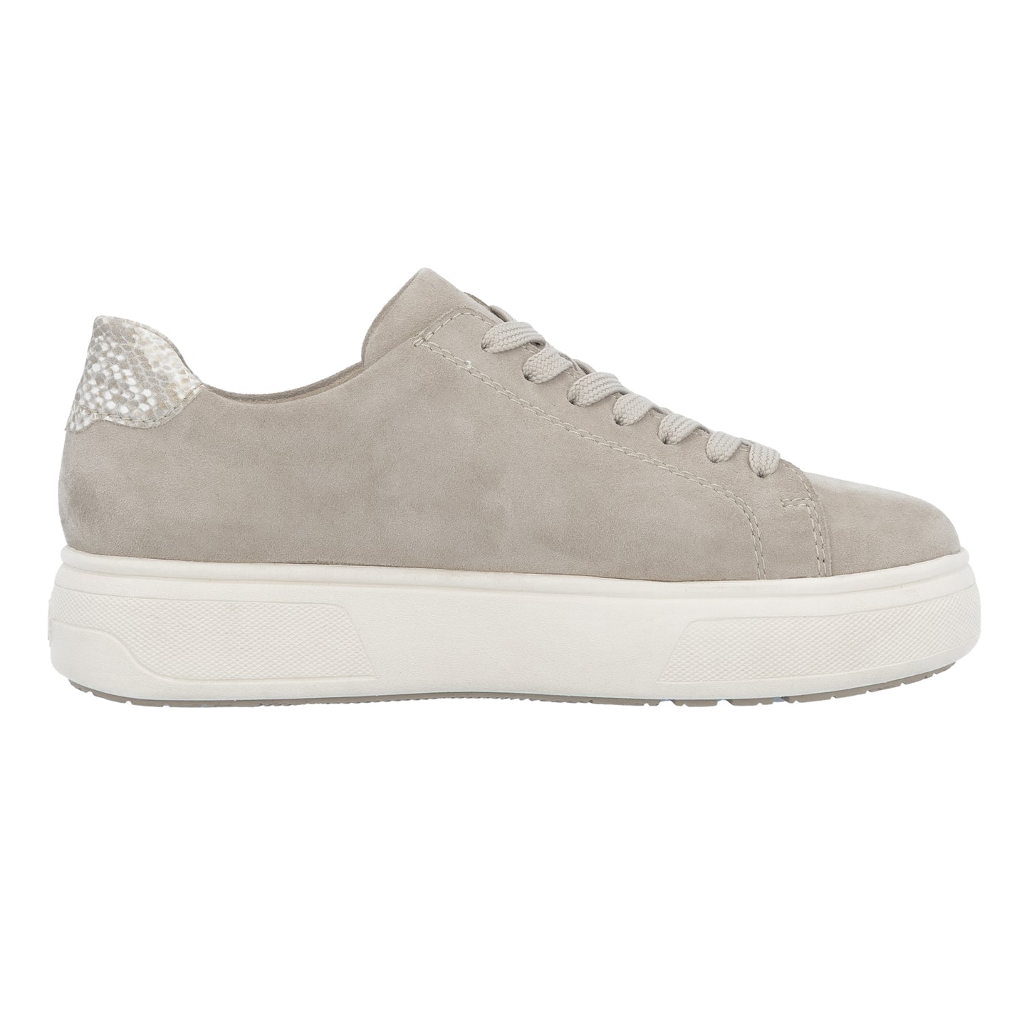 Rieker Womens White Leather Side Zip Trainers M7701-80