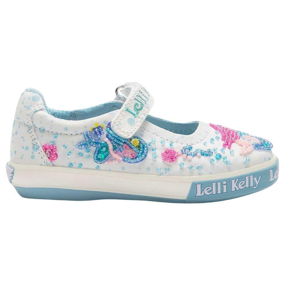 Lelli Kelly LK2029 (BA02) Adella Mermaid White Fantasy Canvas Shoes