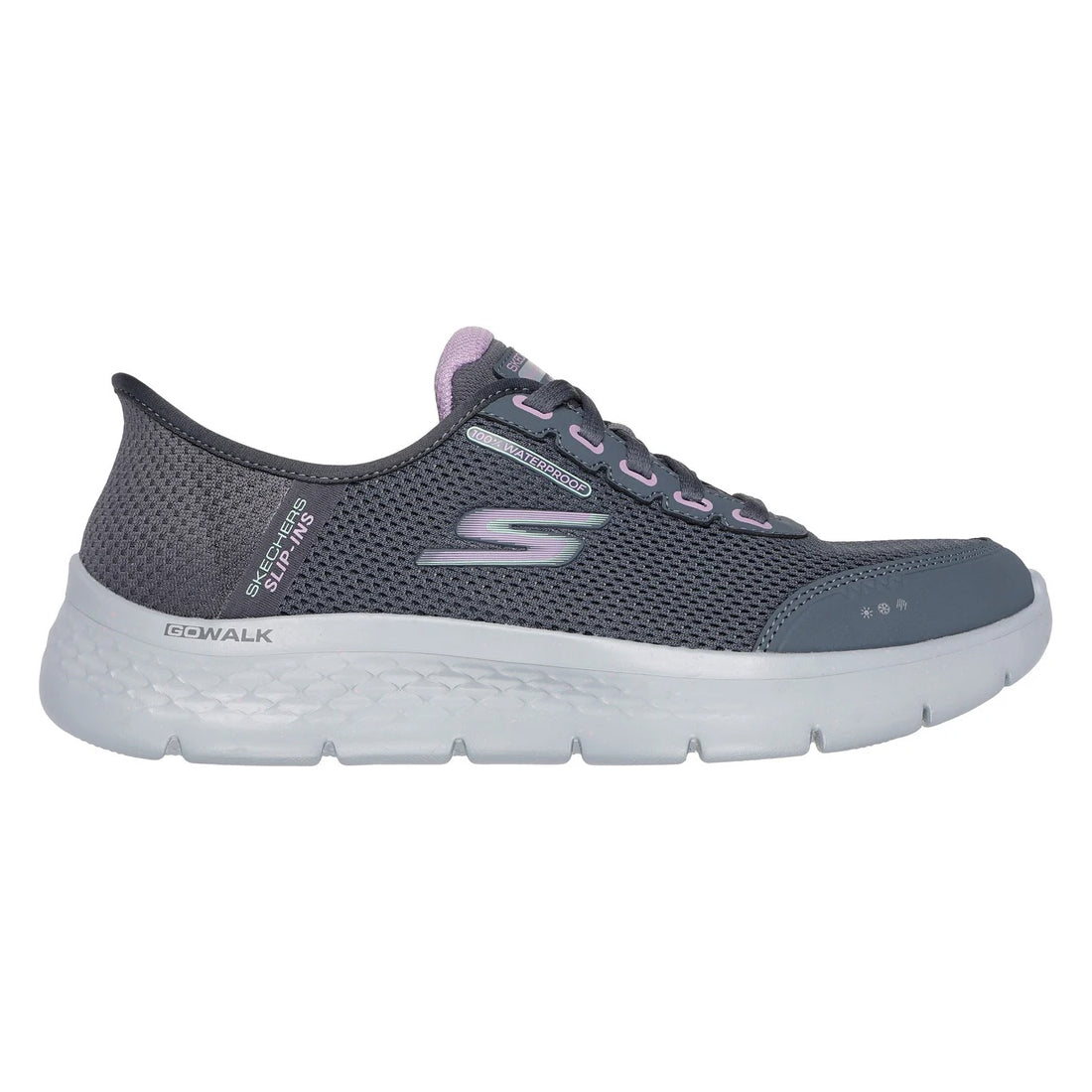 Skechers Womens Waterproof Slip Ins Go Walk Vegan Trainers Shoes 124846