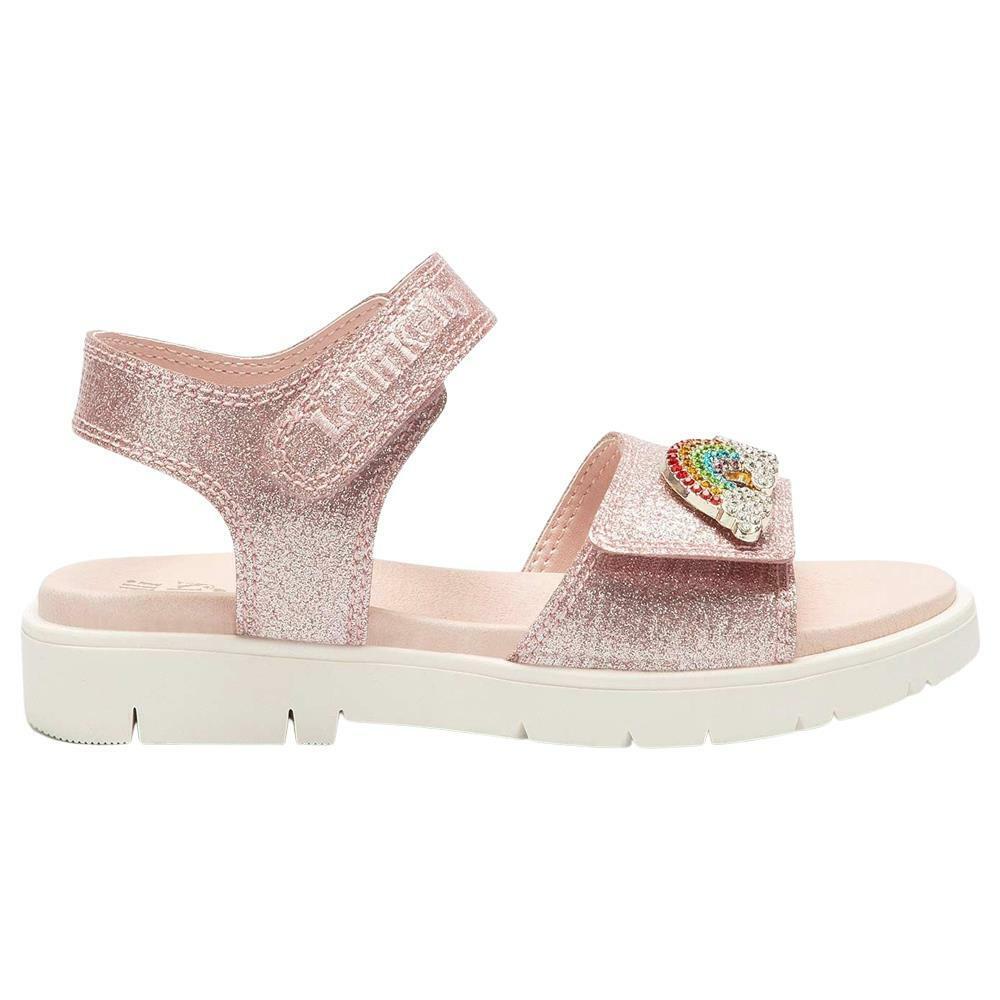 Lelli Kelly LK2070 (AC01) Brite Pink Rainbow Diamante Adjustable Strap Sandals