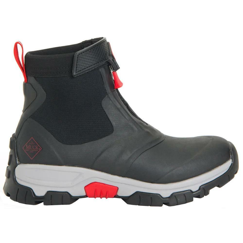 Mens Muck Boot Apex Mid Zip Black/Grey/Red Waterproof Comfort Rated Boots