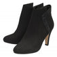 Lotus Emma Black/Diamante Side Zip Stiletto Heeled Ankle Shoes Boots