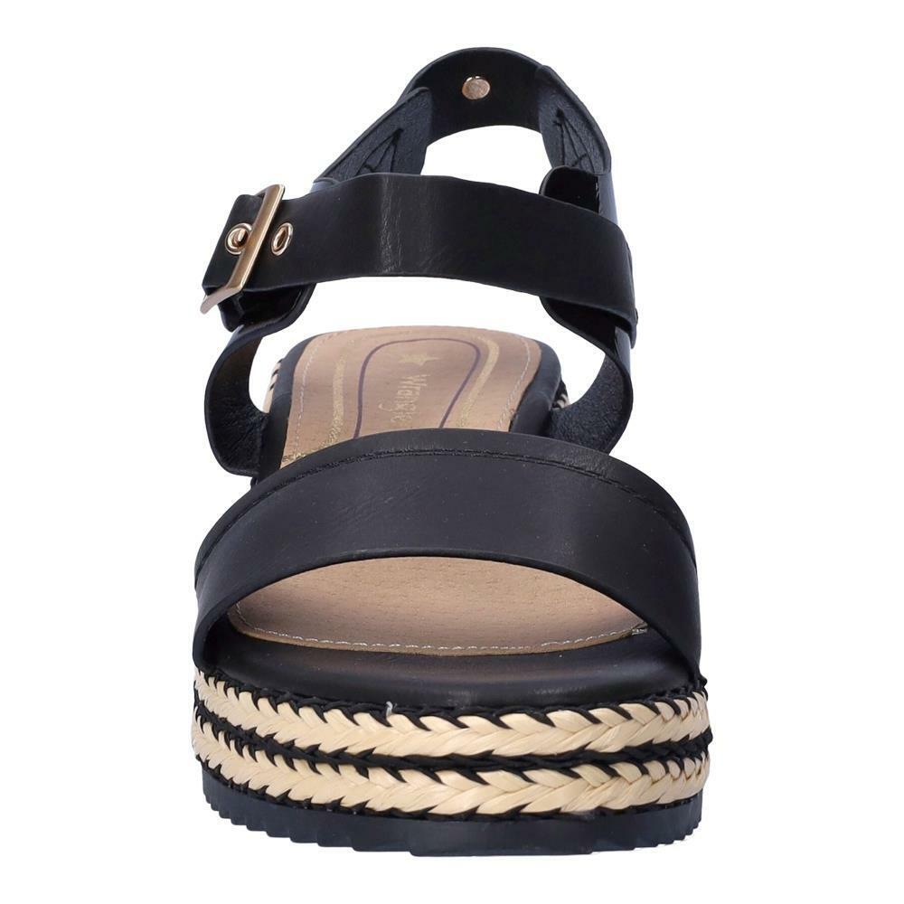 Wrangler Ladies Kim Black Fixed Strap Slingback Sandals