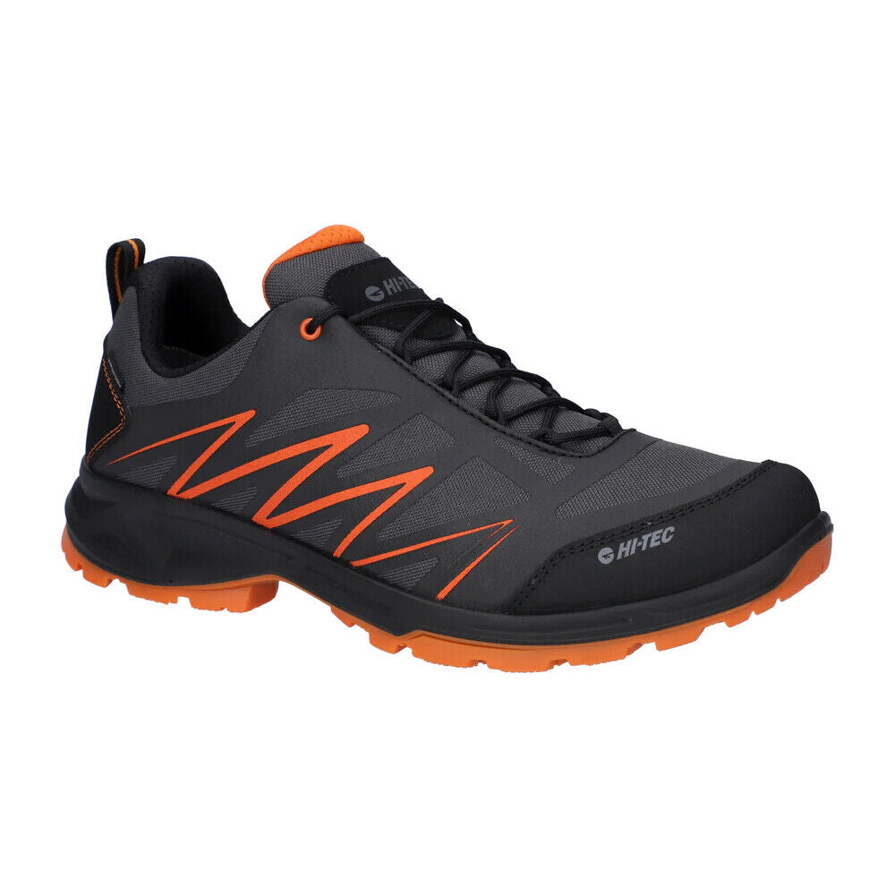 Hi-Tec Mens Flame Lite WP Charcoal/Black Orange Waterproof Trail