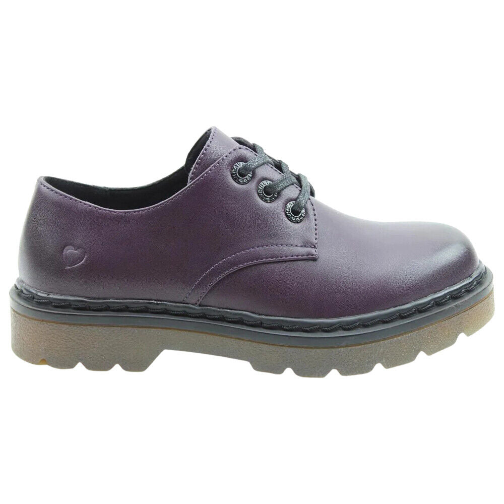 Heavenly Feet Liberty Purple Faux Leather Vegan Lace Up 3 Eyelet Shoes