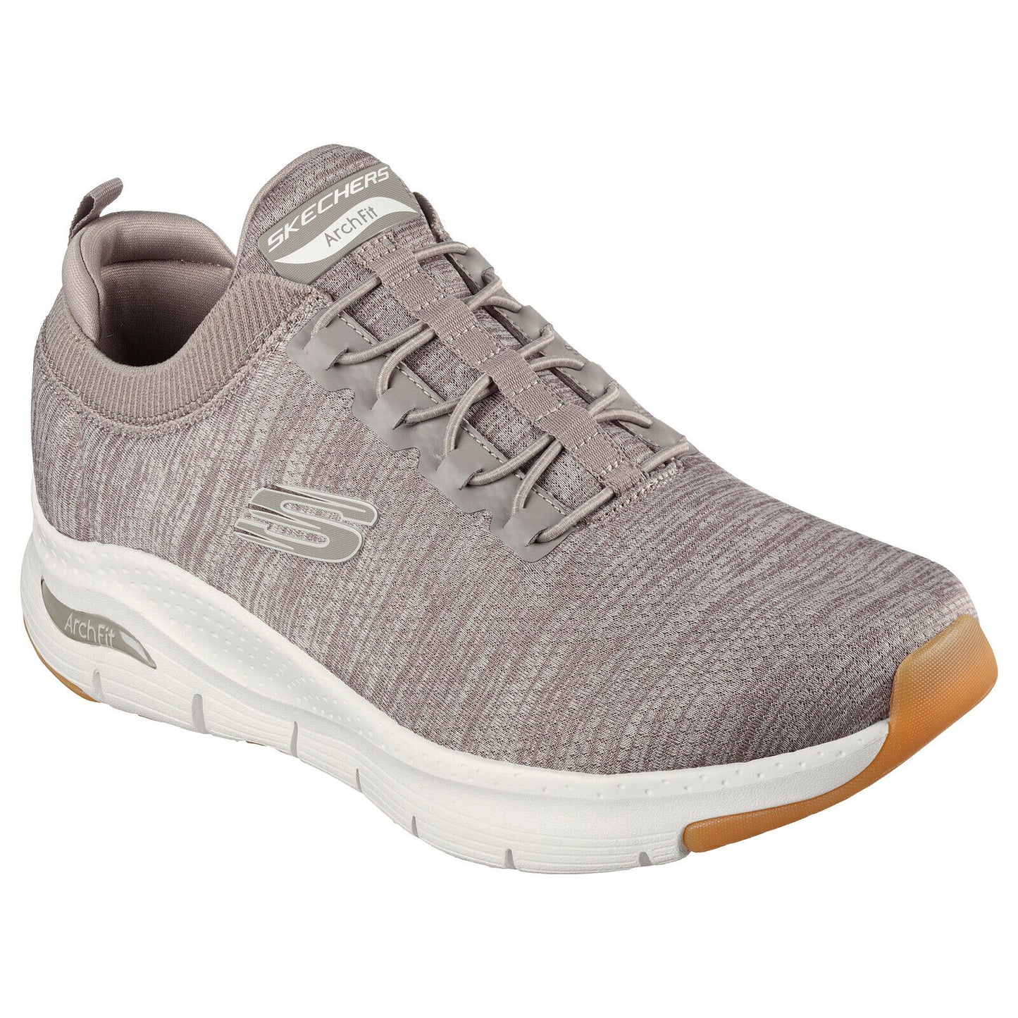 Skechers Mens Arch Fit WavePort Taupe Mesh Lightweight Trainers 232301/TPE