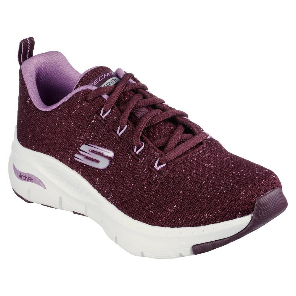 Skechers Womens Arch Fit Glee For All Plum Lightweight Vegan Trainers