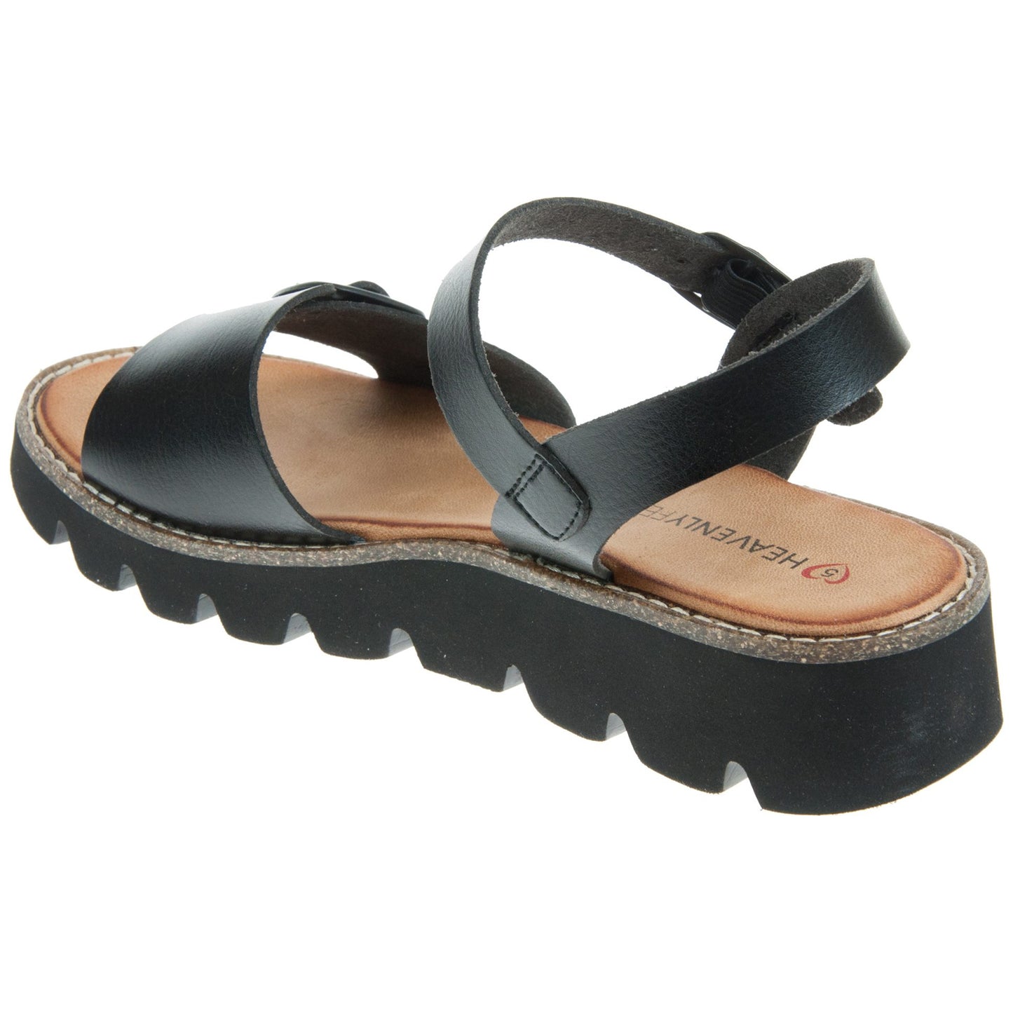 Heavenly Feet Trudy Black Adjustable Lightweight Vegan Sandals