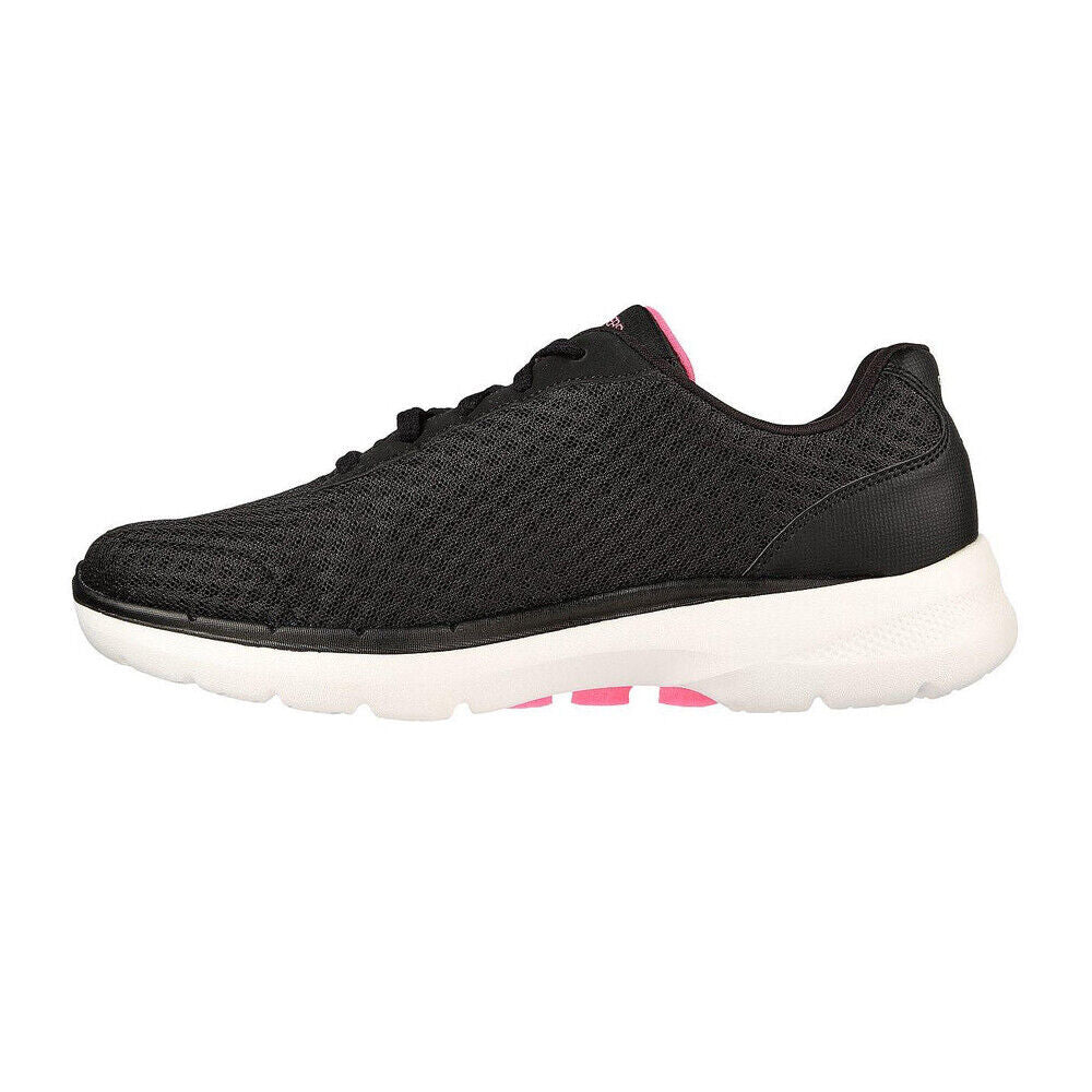 Skechers Womens Go Walk 6 Iconic Vision Black Hot Pink Lightweight Trainers