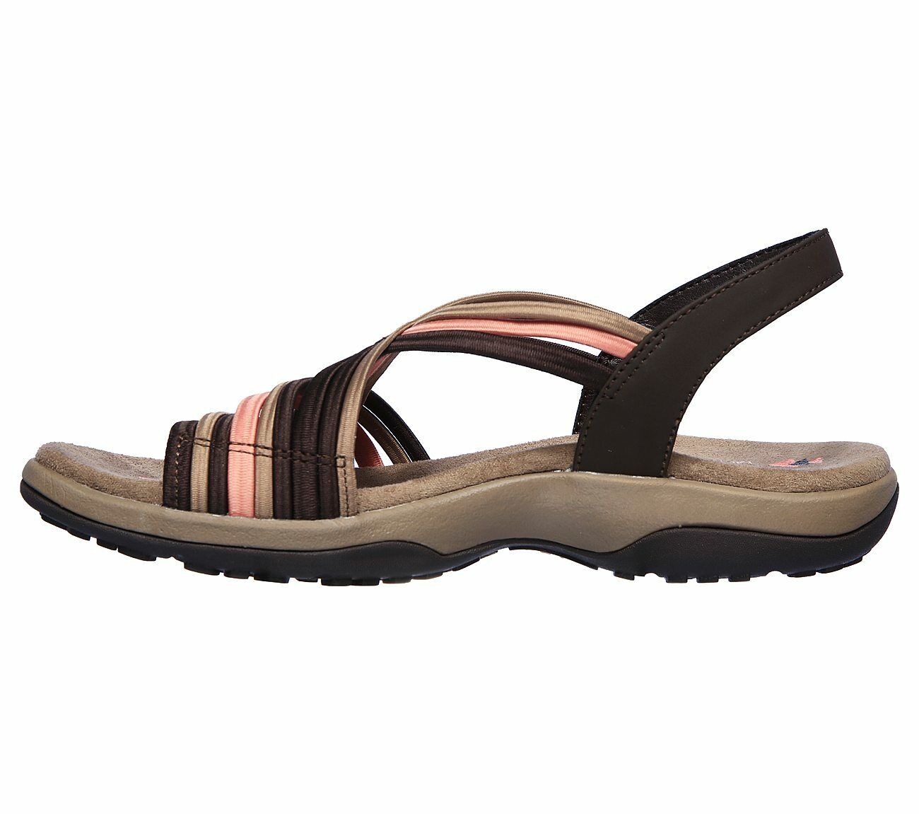 Skechers Ladies Reggae Slim Simply Stretch chocolate/Multi Sandals 163023/CHMT