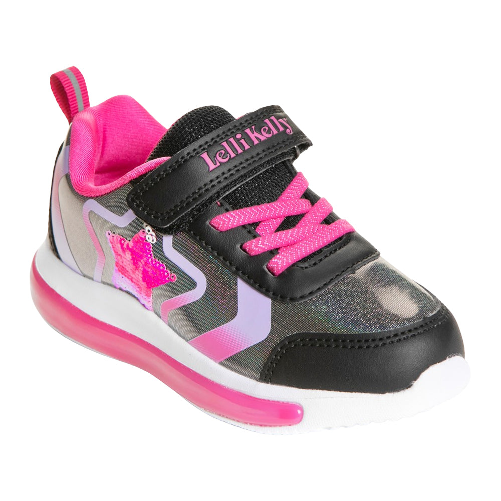 Lelli Kelly Clarissa Light Up Trainers Black Pink LKAL2231